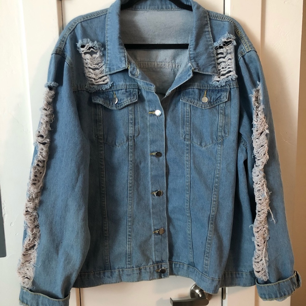 Plus Cutout Denim Jacket